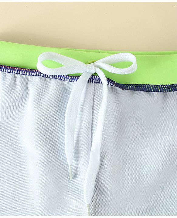 Babyhug Dino Printed Swimming Trunk With Cap - Navy Blue