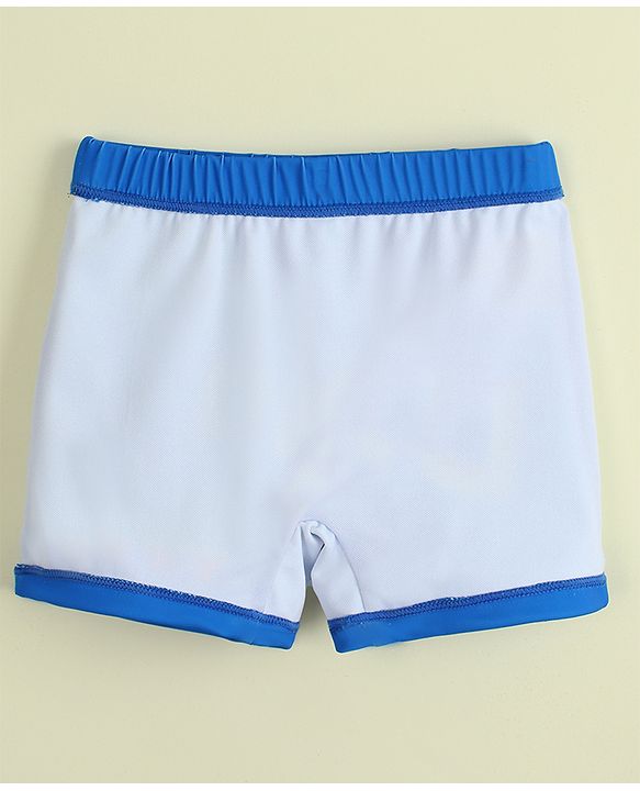 Babyhug Dino Printed Swimming Trunk With Cap - Blue