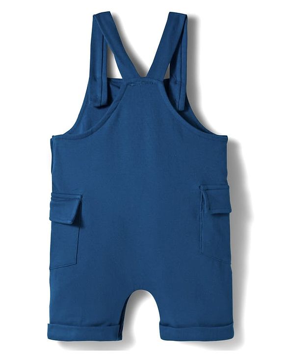 Babyhug Disney Single Jersey Knit Dungaree & Half Sleeves Inner Tee With Lion King Graphics - Blue & Yellow