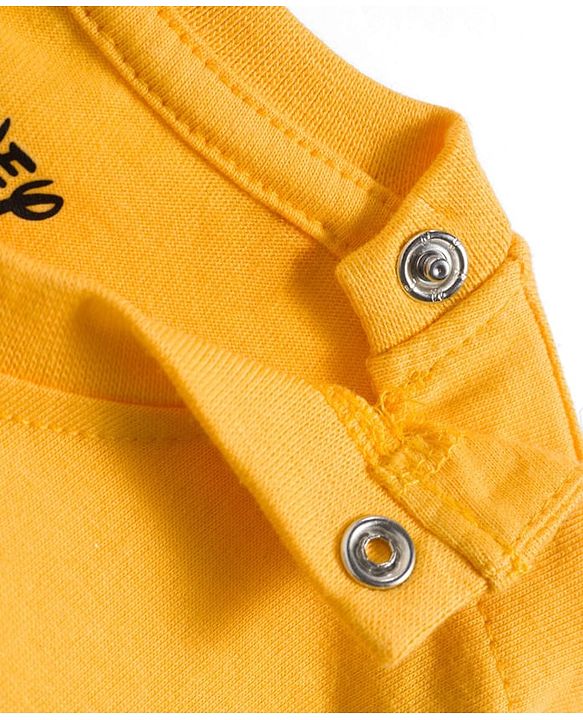 Babyhug Disney Single Jersey Knit Dungaree & Half Sleeves Inner Tee With Lion King Graphics - Blue & Yellow