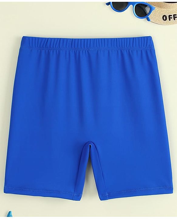 Pine Kids Text Printed Swimming Trunk - Blue