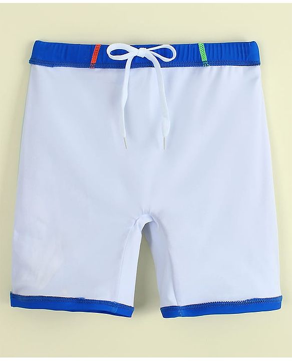 Pine Kids Text Printed Swimming Trunk - Blue