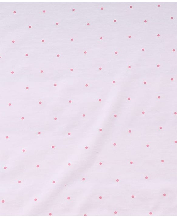Babyhug Cotton Knit Hooded Wrapper Polka Dots Print  L 65 x B 61 cm - Pink