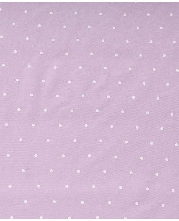 Babyhug Cotton Knit Hooded Wrapper With Polka Dots & Bow Applique L 65 x B 61 cm - Lavender