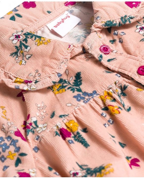 Babyhug Cotton Woven Full Sleeves Top & Lounge Pant Set With Floral Print - Multicolor