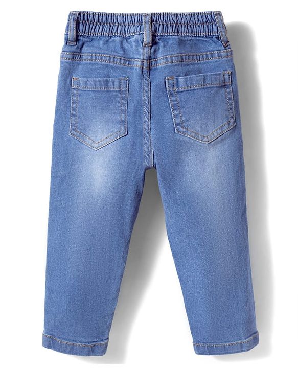 Babyhug Cotton Woven Full Sleeves Checkered Top & Denim Jeans Set - Multicolor