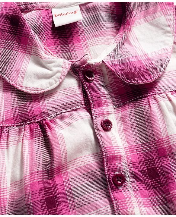 Babyhug Cotton Woven Full Sleeves Checkered Top & Denim Jeans Set - Multicolor