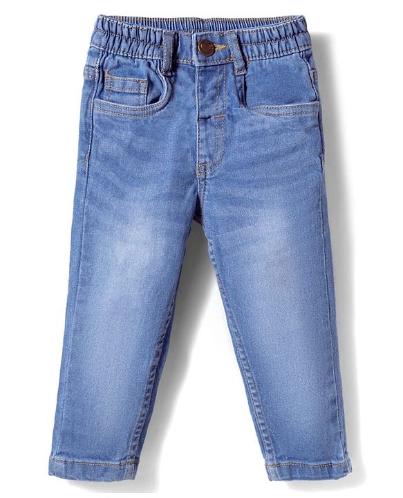 Babyhug Cotton Woven Full Sleeves Checkered Top & Denim Jeans Set - Multicolor