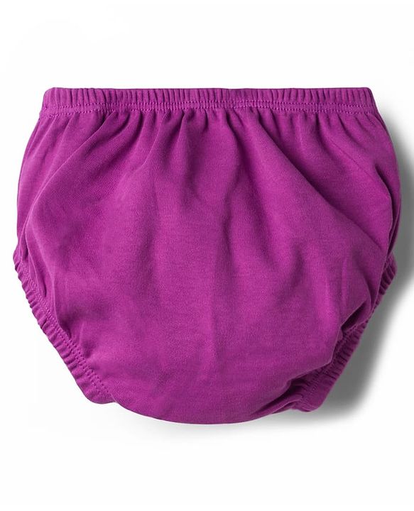 Babyhug 100% Cotton Knit Half Sleeves Solid Frock With Bloomer - Purple