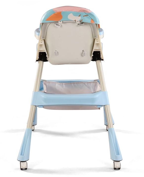 Babyhug 3-in-1 Convertible High Chair - Green| 5-Point Safety Harness| Dual Detachable Food Tray| Adjustable & Foldable Design| Removable Wheels with Brakes| Anti-Skid Base| Toddler & Rocking Chair