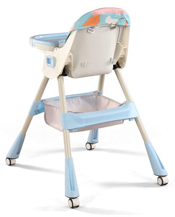 Babyhug 3-in-1 Convertible High Chair - Green| 5-Point Safety Harness| Dual Detachable Food Tray| Adjustable & Foldable Design| Removable Wheels with Brakes| Anti-Skid Base| Toddler & Rocking Chair