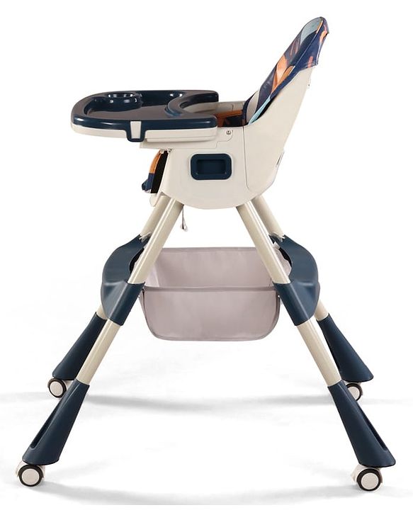 Babyhug 3-in-1 Convertible High Chair - Green| 5-Point Safety Harness| Dual Detachable Food Tray| Adjustable & Foldable Design| Removable Wheels with Brakes| Anti-Skid Base| Toddler & Rocking Chair