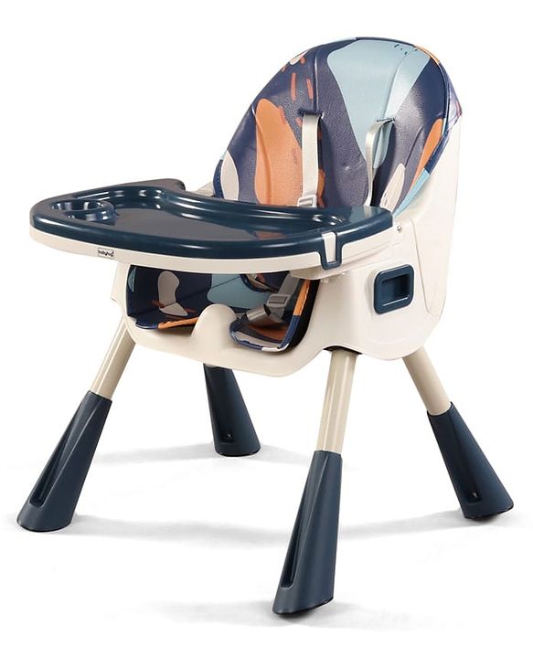 Babyhug 3-in-1 Convertible High Chair - Green| 5-Point Safety Harness| Dual Detachable Food Tray| Adjustable & Foldable Design| Removable Wheels with Brakes| Anti-Skid Base| Toddler & Rocking Chair