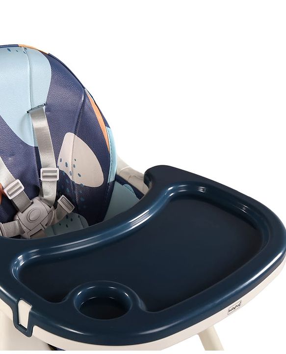 Babyhug 3-in-1 Convertible High Chair - Green| 5-Point Safety Harness| Dual Detachable Food Tray| Adjustable & Foldable Design| Removable Wheels with Brakes| Anti-Skid Base| Toddler & Rocking Chair
