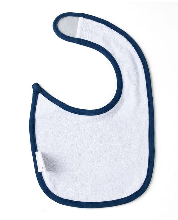 Babyhug Disney Mickey Sailor Print Premium Bibs Pack of 2 - White & Navy| Soft & Skin Friendly| Absorbent Material| Feeding & Drool Protection| Machine Washable| Easy Velcro Closure