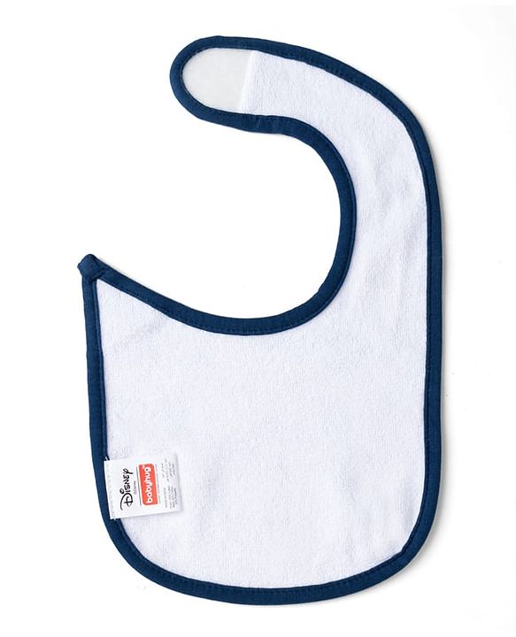 Babyhug Disney Mickey Sailor Print Premium Bibs Pack of 3 - White, Blue & Navy| Soft & Skin Friendly| Absorbent Material| Feeding & Drool Protection| Machine Washable| Easy Velcro Closure