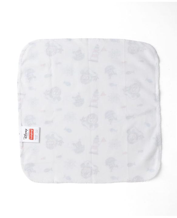 Babyhug Disney Mickey Sailor Print Premium Wash Cloths Pack of 6 - White, Blue & Navy| Soft & Gentle| Highly Absorbent| Multipurpose Baby Care Essential| Machine Washable