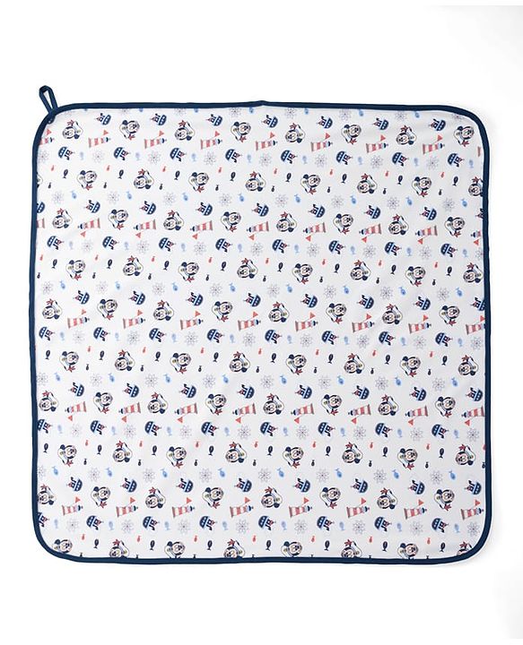Babyhug Disney Premium Diaper Changing Mat Pack of 1 Sailor Mickey Print - White