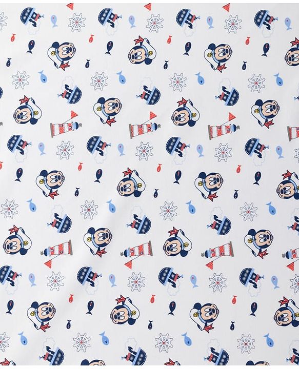 Babyhug Disney Premium Diaper Changing Mat Pack of 1 Sailor Mickey Print - White