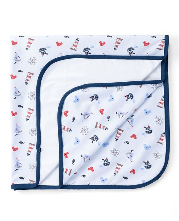 Babyhug Disney Mickey Sailor Print Premium Diaper Changing Mat Pack of 1 - Blue| Soft & Comfortable| Easy to Clean| Portable Baby Care Essential