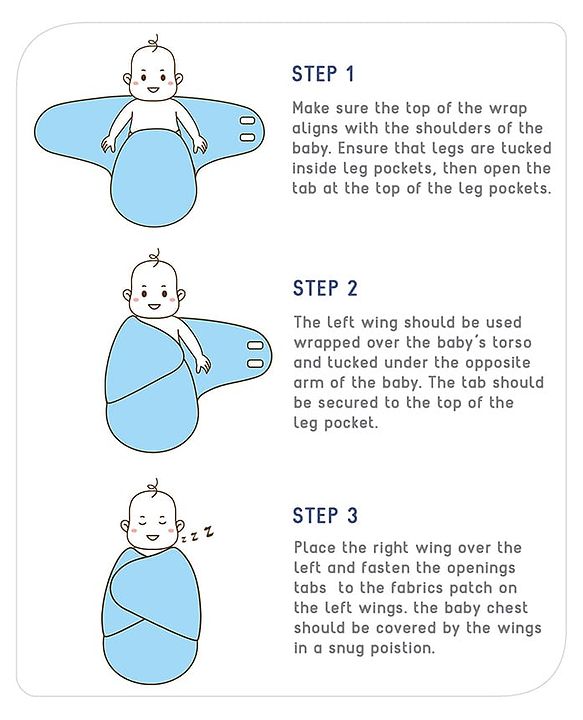 Babyhug Disney Sailor Mickey Premium Swaddle Wrapper Pack of 2 - Navy Blue Soft & Skin Friendly Cotton Velcro Closure Newborn Baby Wrapper 0 to 6 Months Prevents Startling Reflex| Trave Friendly