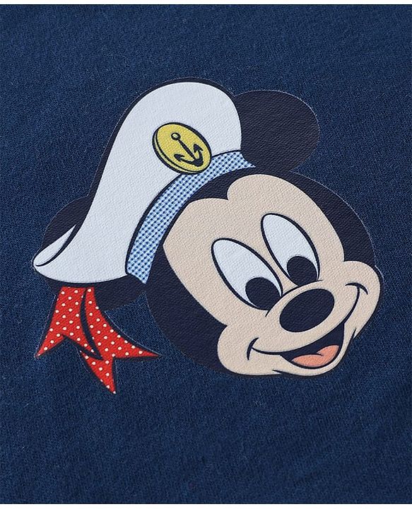 Babyhug Disney Sailor Mickey Premium Swaddle Wrapper Pack of 2 - Navy Blue Soft & Skin Friendly Cotton Velcro Closure Newborn Baby Wrapper 0 to 6 Months Prevents Startling Reflex| Trave Friendly