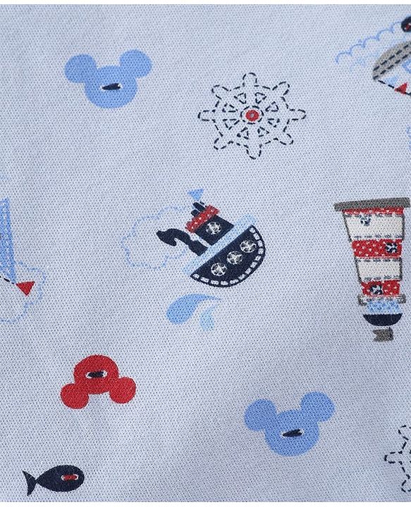Babyhug Disney Sailor Mickey Premium Swaddle Wrapper Pack of 2 - Navy Blue Soft & Skin Friendly Cotton Velcro Closure Newborn Baby Wrapper 0 to 6 Months Prevents Startling Reflex| Trave Friendly