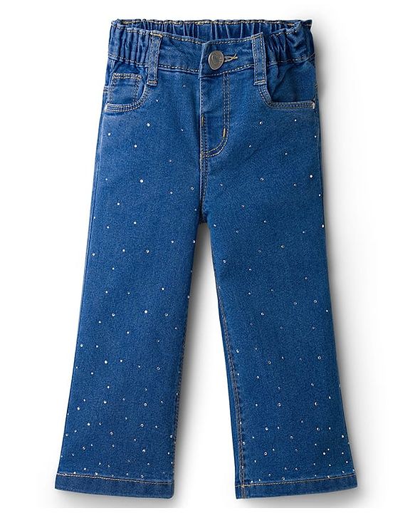 Babyhug Denim Embellished Full Length Jeans With Stretch - Jeans