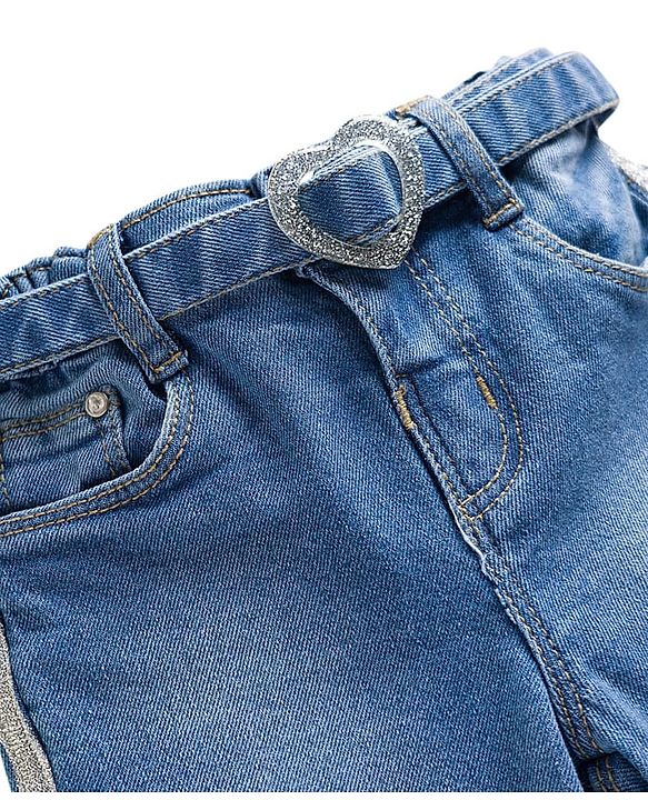 Babyhug Denim Full Length Washed Jeans With Stretch - Blue