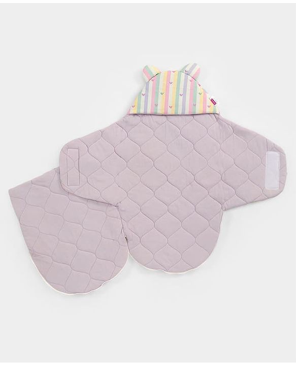 Babyhug Premium 100% Cotton Bear Shaped Carry Nest Cum Sleeping Bag for Babies - Beige - Woodland Theme| Soft Cotton| Snug Wrap Design| Easy-Access| 04 Months Babies| Newborn Essential