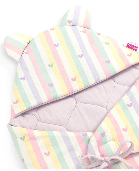 Babyhug Premium 100% Cotton Bear Shaped Carry Nest Cum Sleeping Bag for Babies - Beige - Woodland Theme| Soft Cotton| Snug Wrap Design| Easy-Access| 04 Months Babies| Newborn Essential