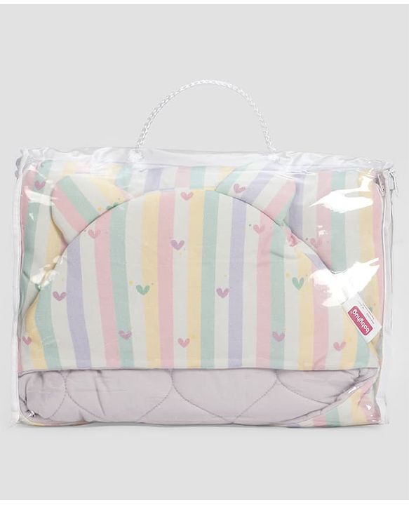 Babyhug Premium 100% Cotton Bear Shaped Carry Nest Cum Sleeping Bag for Babies - Beige - Woodland Theme| Soft Cotton| Snug Wrap Design| Easy-Access| 04 Months Babies| Newborn Essential