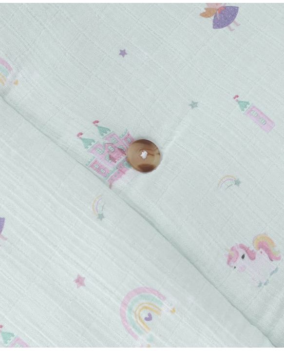 Babyhug Premium 100% Cotton Muslin Sleeping Bag - Woodland Print - Beige| Breathable Baby Sleep Sack| Hooded Swaddle Wrap| Easy Button Closure| Soft Lightweight| New Born Essential