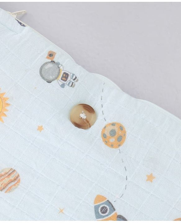 Babyhug Premium 100% Cotton Muslin Sleeping Bag - Woodland Print - Beige| Breathable Baby Sleep Sack| Hooded Swaddle Wrap| Easy Button Closure| Soft Lightweight| New Born Essential