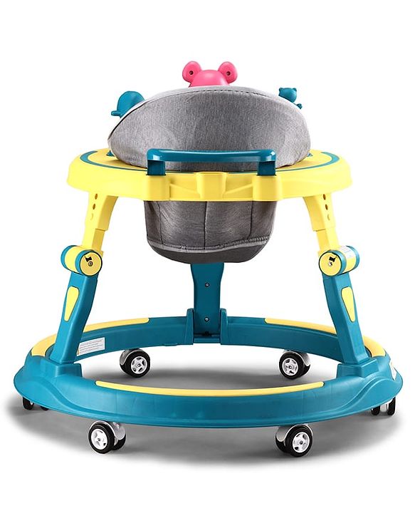 Babyhug 360° Joy Baby Walker with Convertible Feeding & Musical Toy Tray - Pink| Adjustable Height| Compact Fold| Activity cum Push Walker| Smooth Swivel Wheels| Padded Cushion Seat