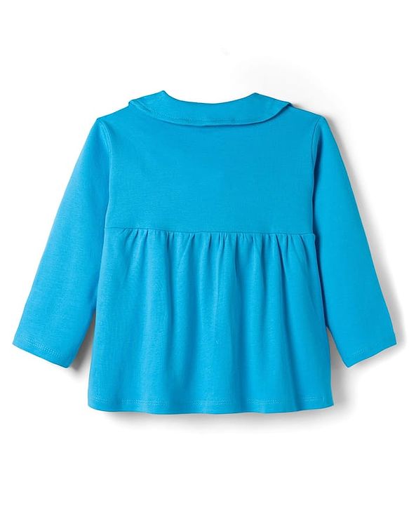 Babyhug Interlock Knit Full Sleeves Frock With Koala Print & Bloomer - Blue