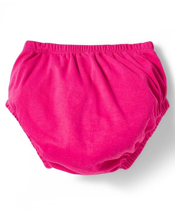 Babyhug Interlock Knit Full Sleeves Frock with Bloomer & Rainbow Print - Pink