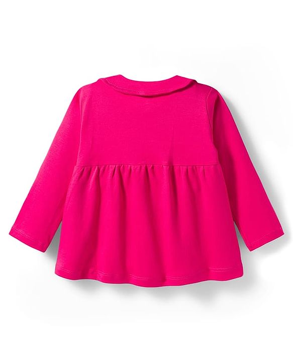 Babyhug Interlock Knit Full Sleeves Frock with Bloomer & Rainbow Print - Pink