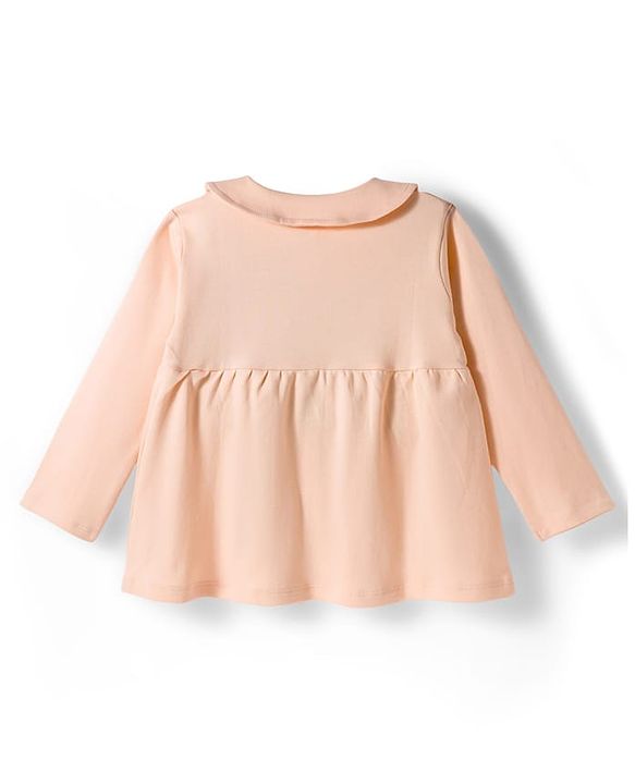 Babyhug Interlock Knit Full Sleeves Frock with Bloomer & Text Print - Pink