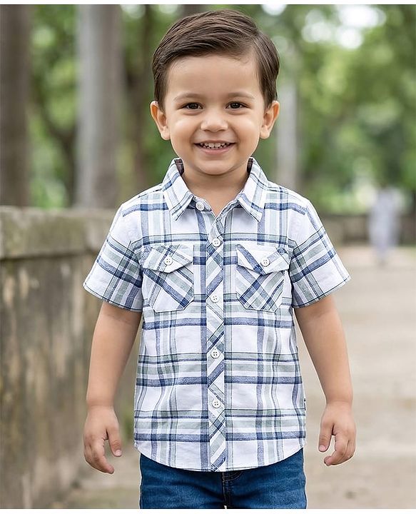 Babyhug Cotton Woven Half Sleeves Checks Shirt - Multicolor
