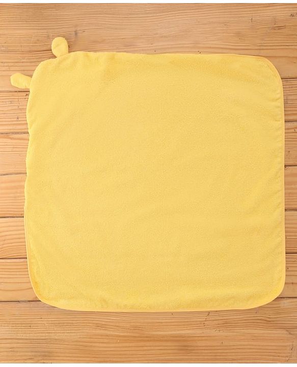 Babyhug Disney 100% Cotton Woven Hooded Towel With Pooh Design L 71 x B 71 cm - Yellow
