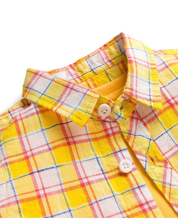 Babyhug Cotton Woven Half Sleeves Checks Shirt with T-Shirt - Multicolor