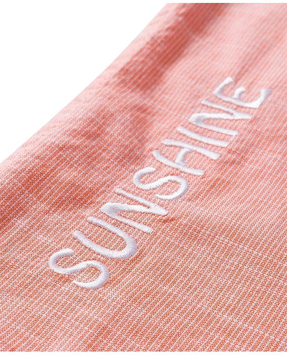 Babyhug Cotton Woven Half Sleeve Mandarin Collar Shirt - Light Orange