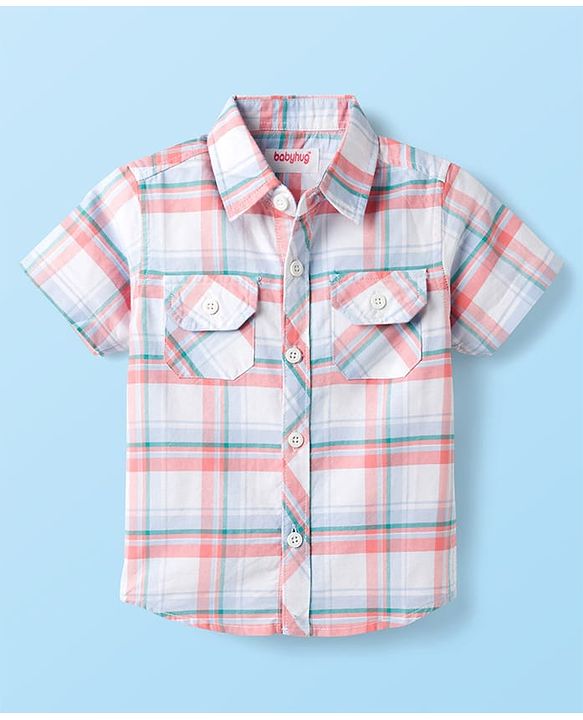 Babyhug Cotton Woven Half Sleeves Checked Shirt - Multicolor