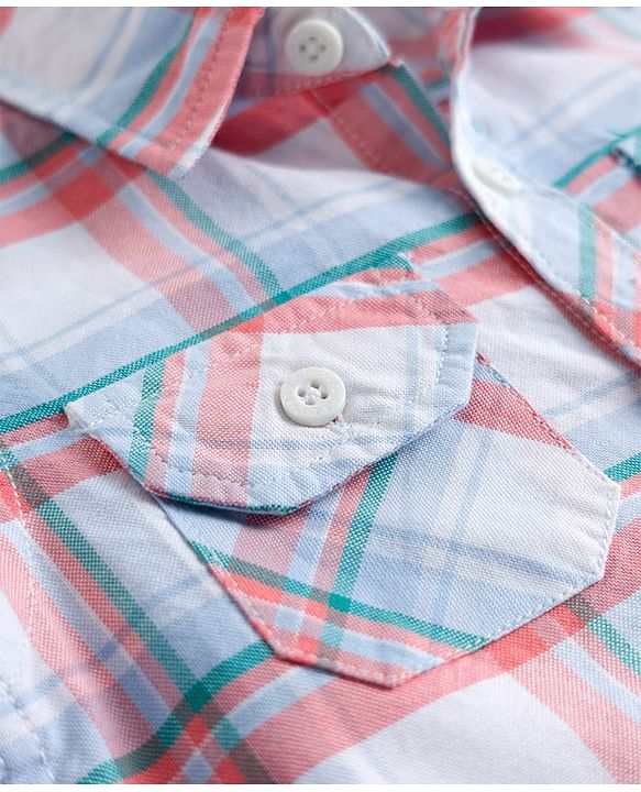 Babyhug Cotton Woven Half Sleeves Checked Shirt - Multicolor