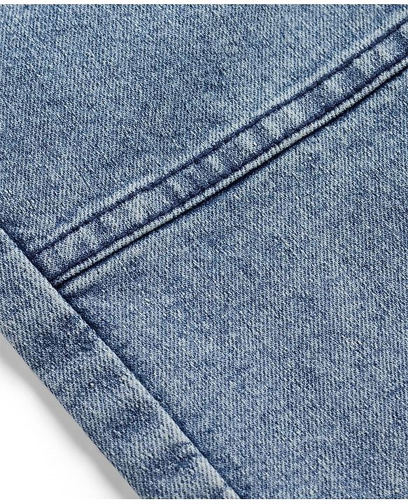 Babyhug Full Length Cut & Dew Washed Denim Jeans with Stretch - Blue