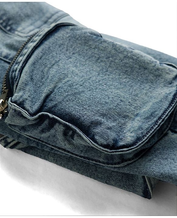 Babyhug Full Length Washed with Stretch Denim Jeans - Navy Blue
