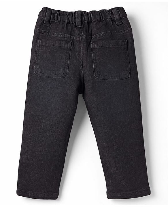 Babyhug Full Length Washed with Stretch Denim Jeans - Navy Blue