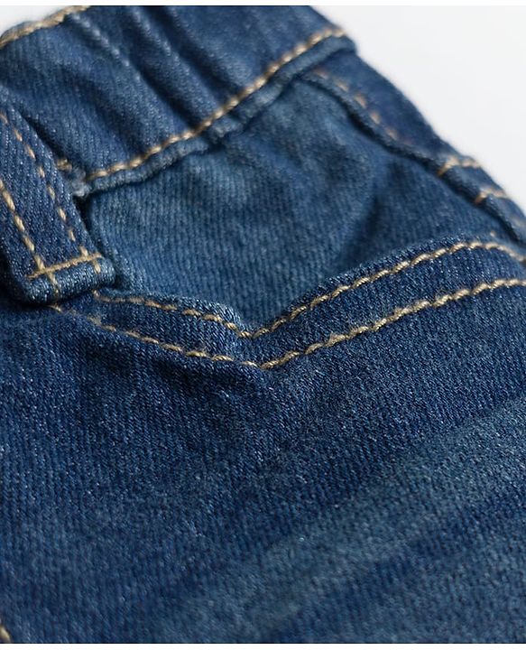 Babyhug Full Length Washed  Denim Jeans with Stretch - Navy Blue