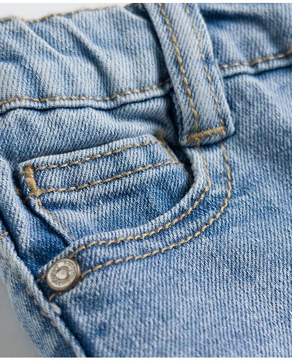 Babyhug Full Length Washed  Denim Jeans with Stretch - Navy Blue
